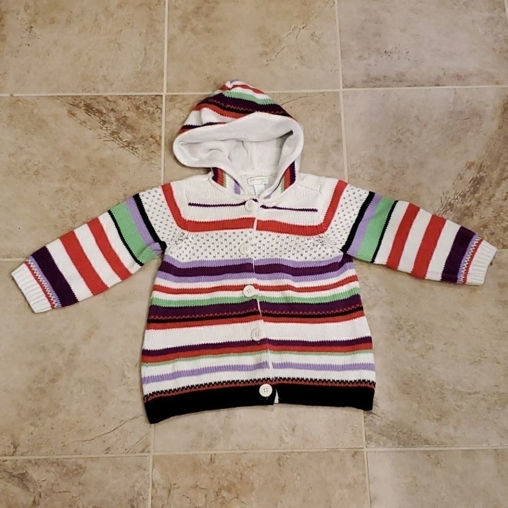 First impressions baby girl button up sweater